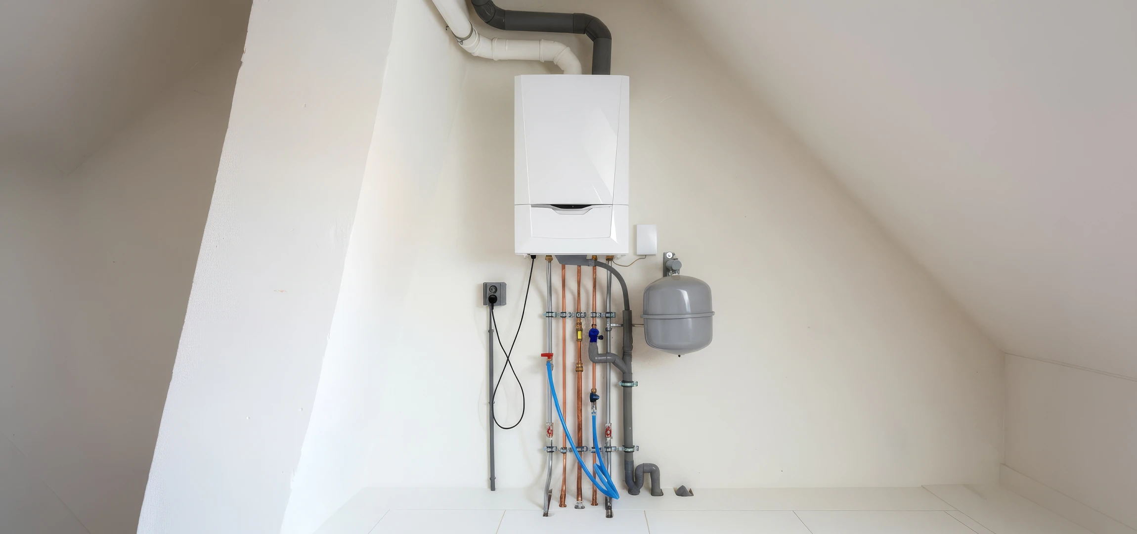 Chantier de pose de plancher chauffant hydraulique dans une habitation en construction